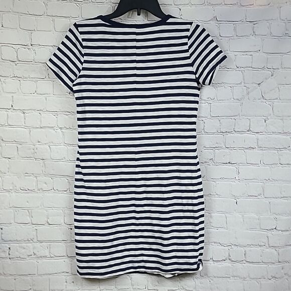 Old Navy Stripe T-Shirt Dress Short Sleeve Casual Knit Nautical Casual Blue XS - Picture 4 of 8